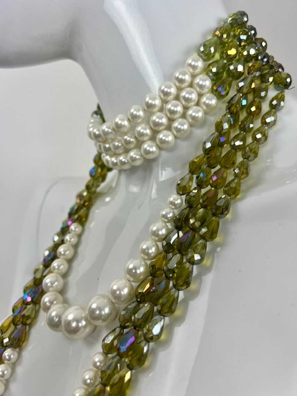 Butler & Wilson Iridescent Bead & Pearl Layered C… - image 7