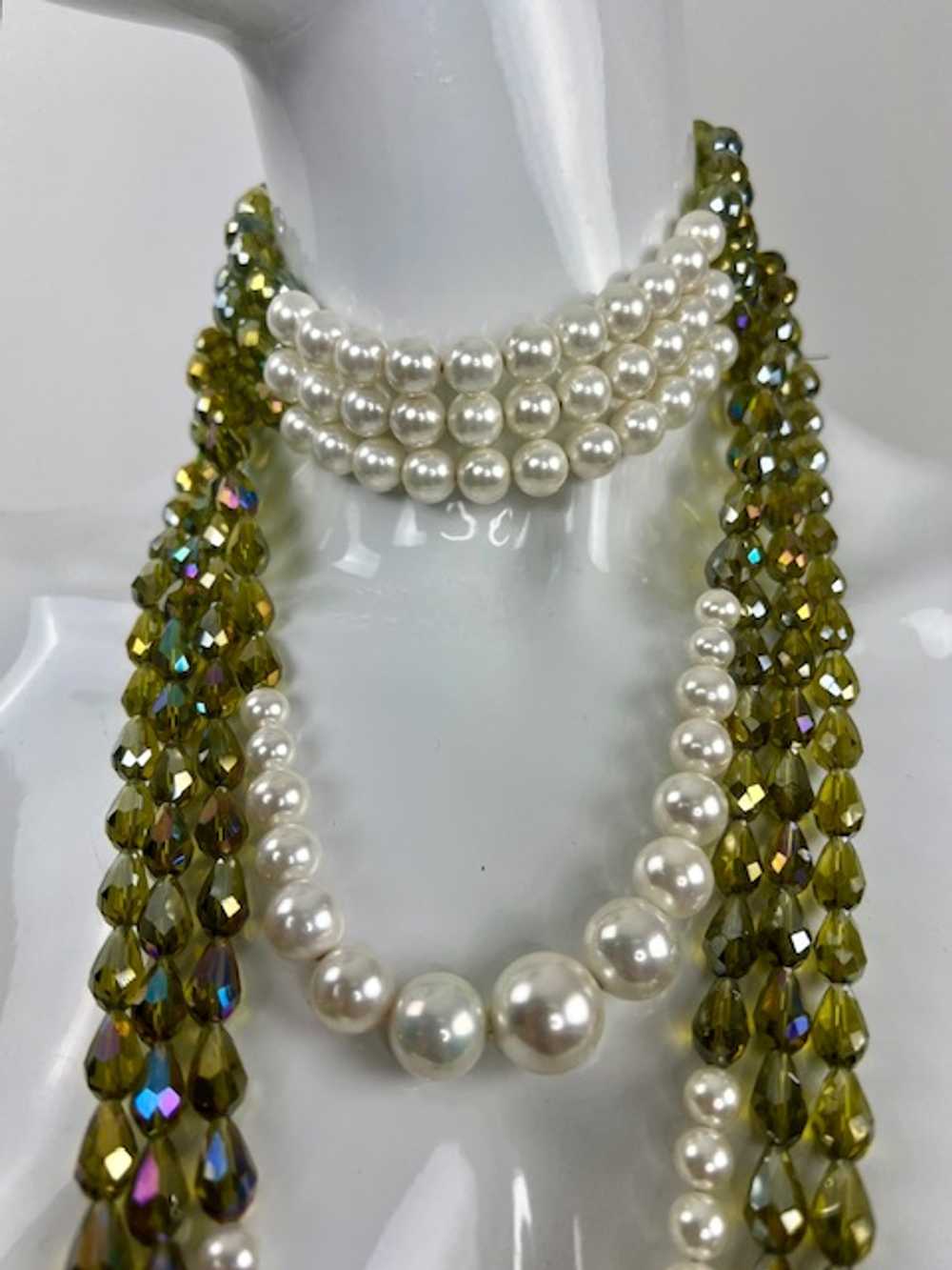 Butler & Wilson Iridescent Bead & Pearl Layered C… - image 8