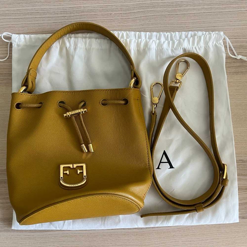 New Furla Corona yellow small bucket bag - image 2