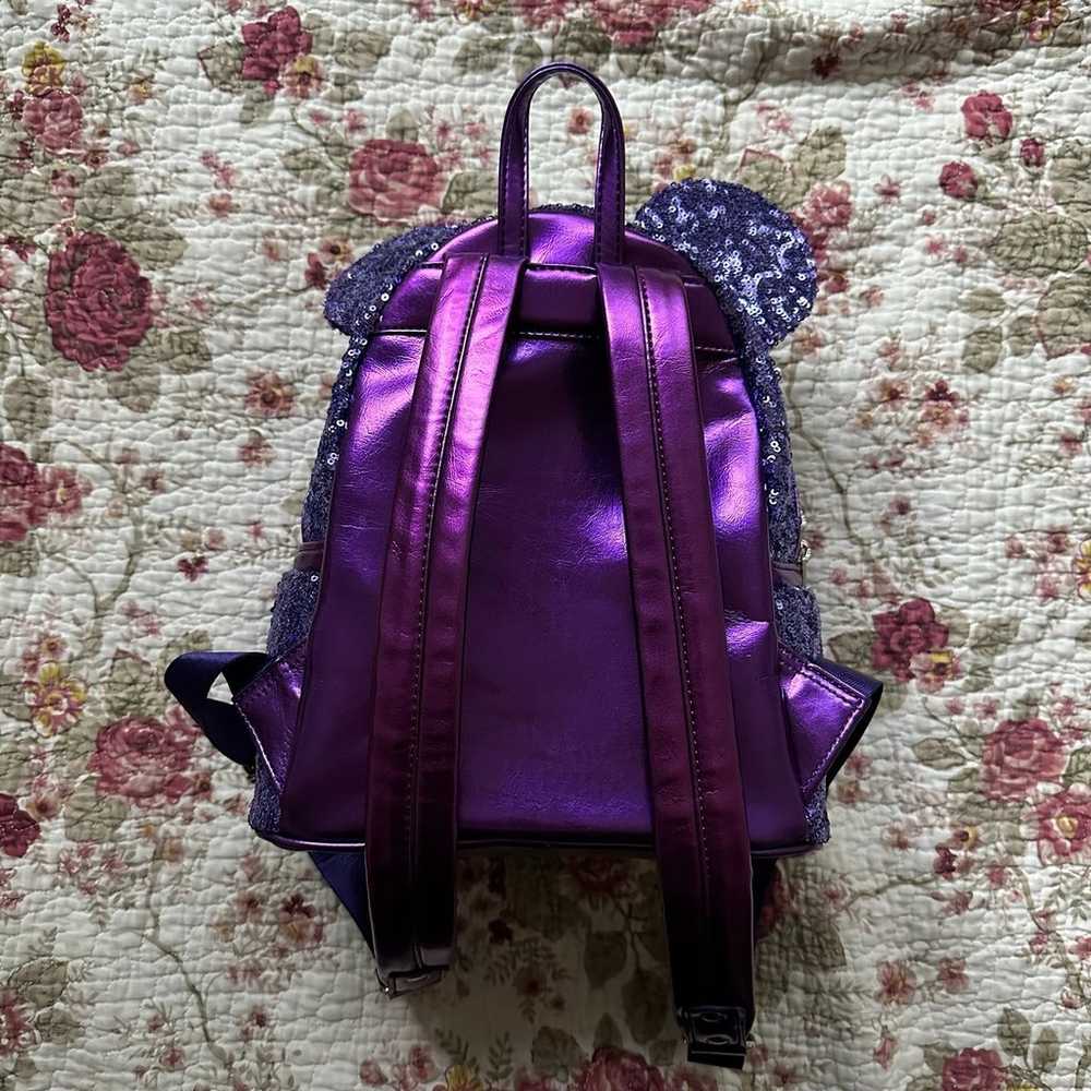 Disney Loungefly Purple Potion Sequin Backpack + … - image 4