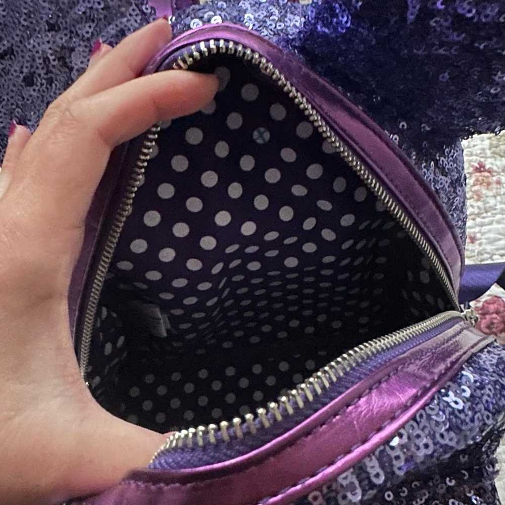 Disney Loungefly Purple Potion Sequin Backpack + … - image 5