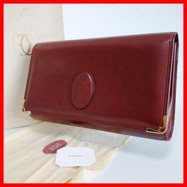 Authentic Cartier Must Line Clutch Bag Bordeaux C2