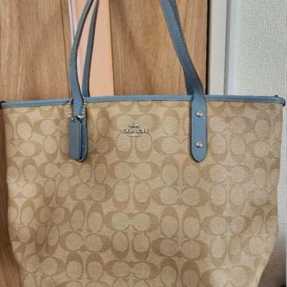 Coach tote bag, beige, large size. - image 1