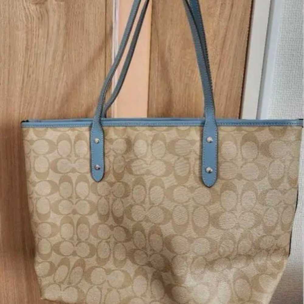 Coach tote bag, beige, large size. - image 2