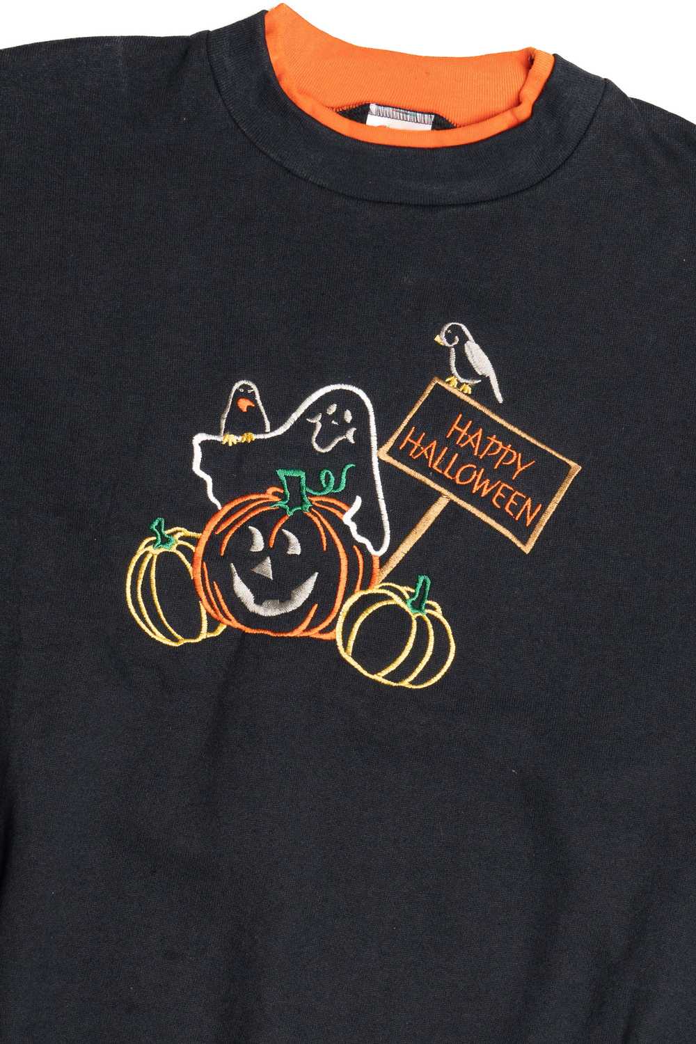 Vintage "Happy Halloween" Embroidered Halloween S… - image 2