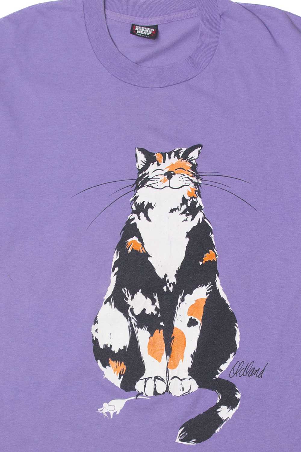 Vintage Cat Front/Back T-Shirt - image 3