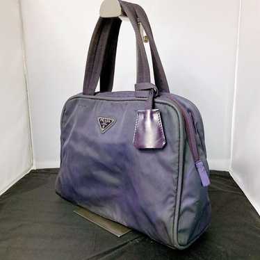 Prada Handbag Nylon Purple Triangle Plate Triangle