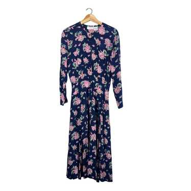 Claiborne Vintage Blue Floral Liz Claiborne Cotta… - image 1