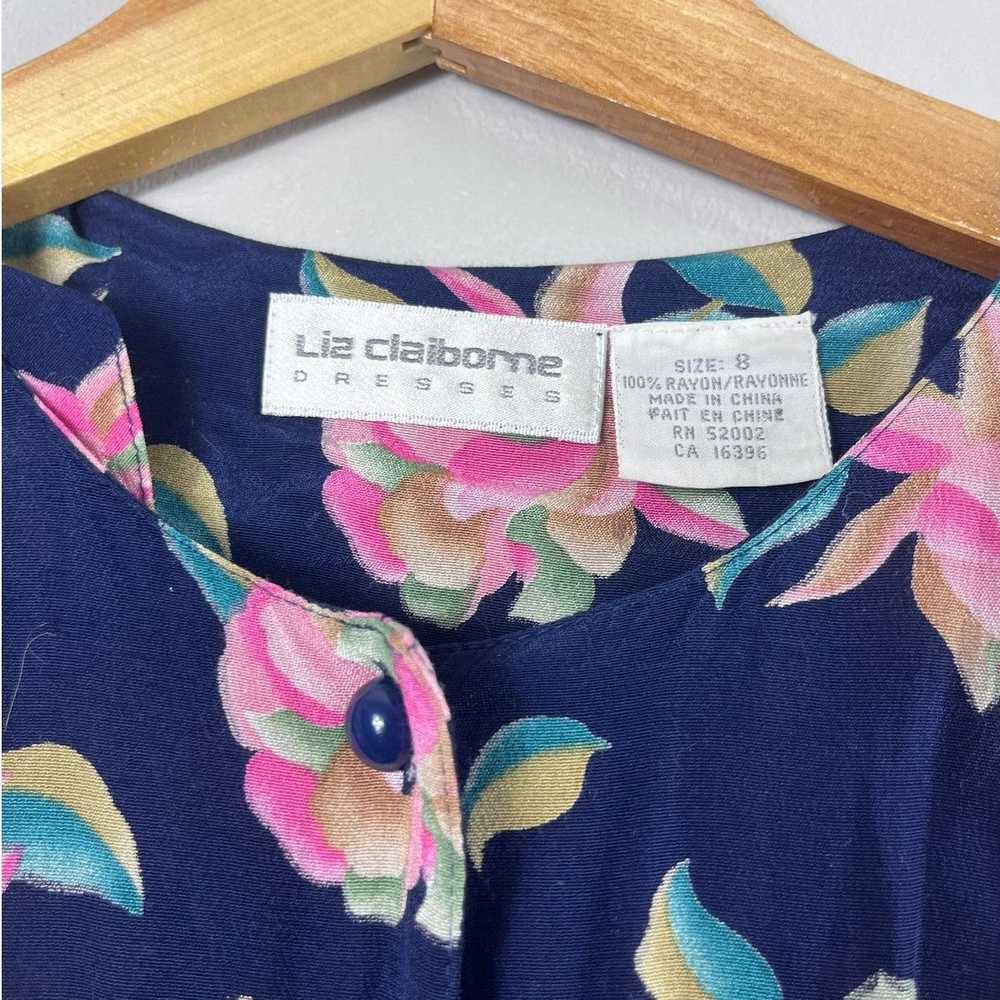 Claiborne Vintage Blue Floral Liz Claiborne Cotta… - image 2