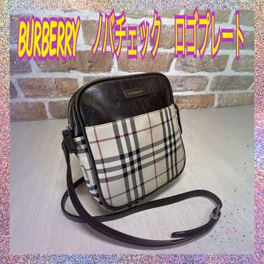 Burberry Shoulder Bag Nova Check Canvas Leather B… - image 1