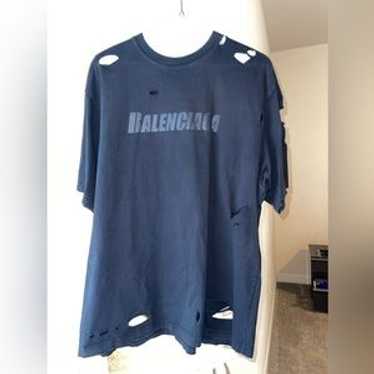 【極美品】Balenciaga 23SS neck logo damage T Balenciaga Distressed Rhinestone-Logo T-Shirt | Harrods US