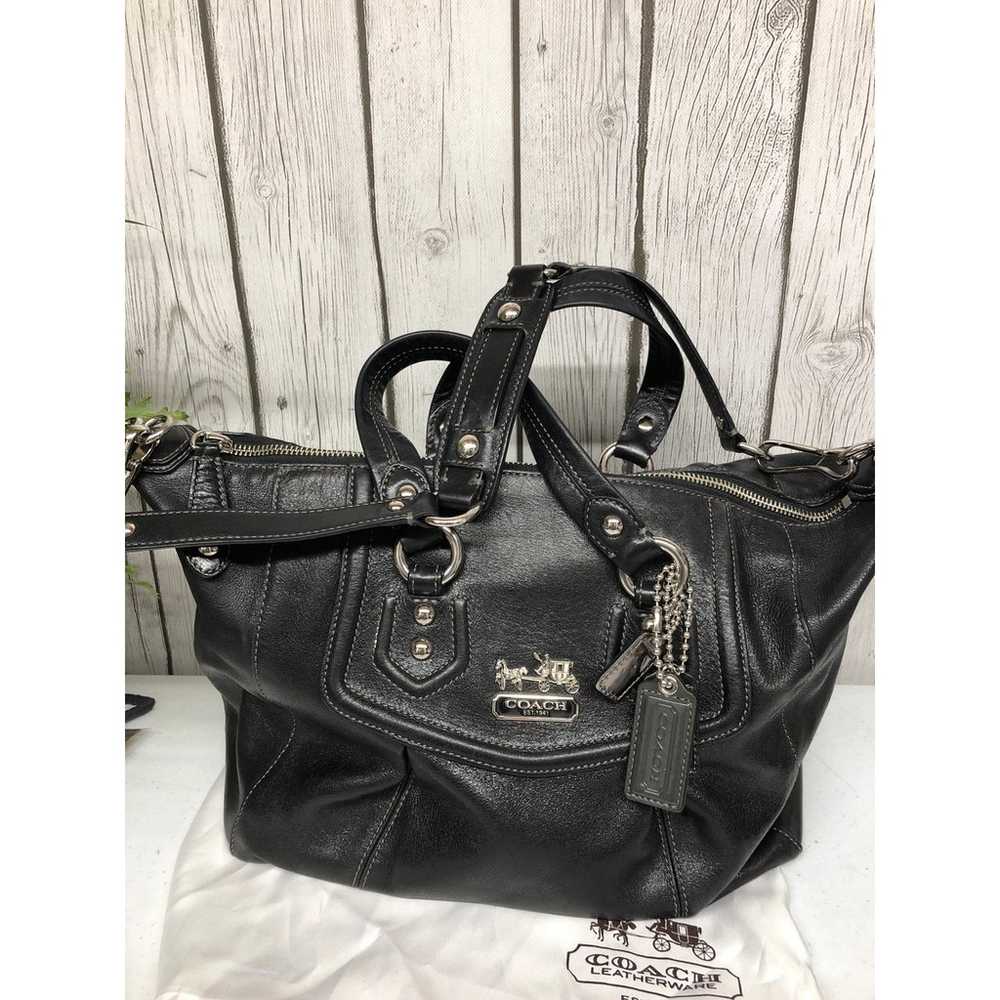 Coach Black Leather Satchel/Shoulder Bag - image 10