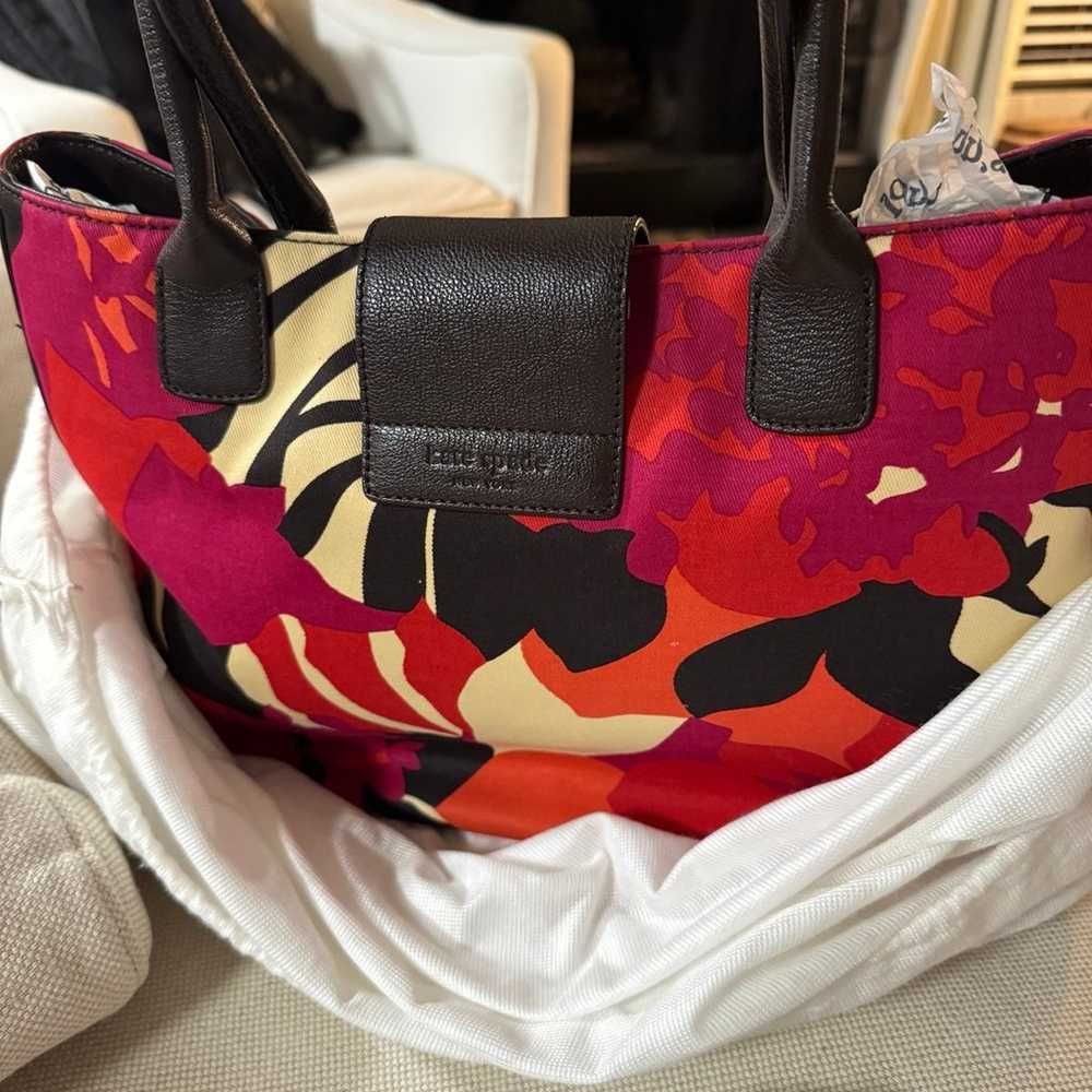 Kate Spade New York handbag red, orange and pink … - image 2