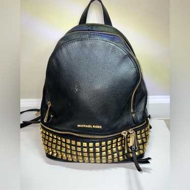 Michael Kors Black Leather Backpack