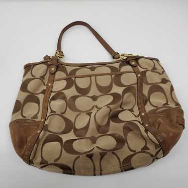 Coach Alexandra Brown Signature Jacquard Leather … - image 1