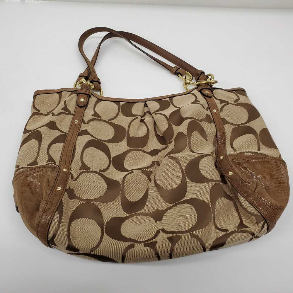 Coach Alexandra Brown Signature Jacquard Leather … - image 4