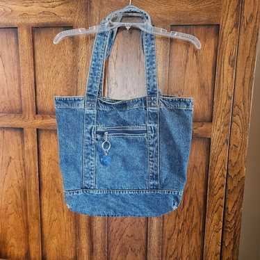 Blue Denim Bag Jean Hobo Shoulder Bag Vintage '80s - image 1