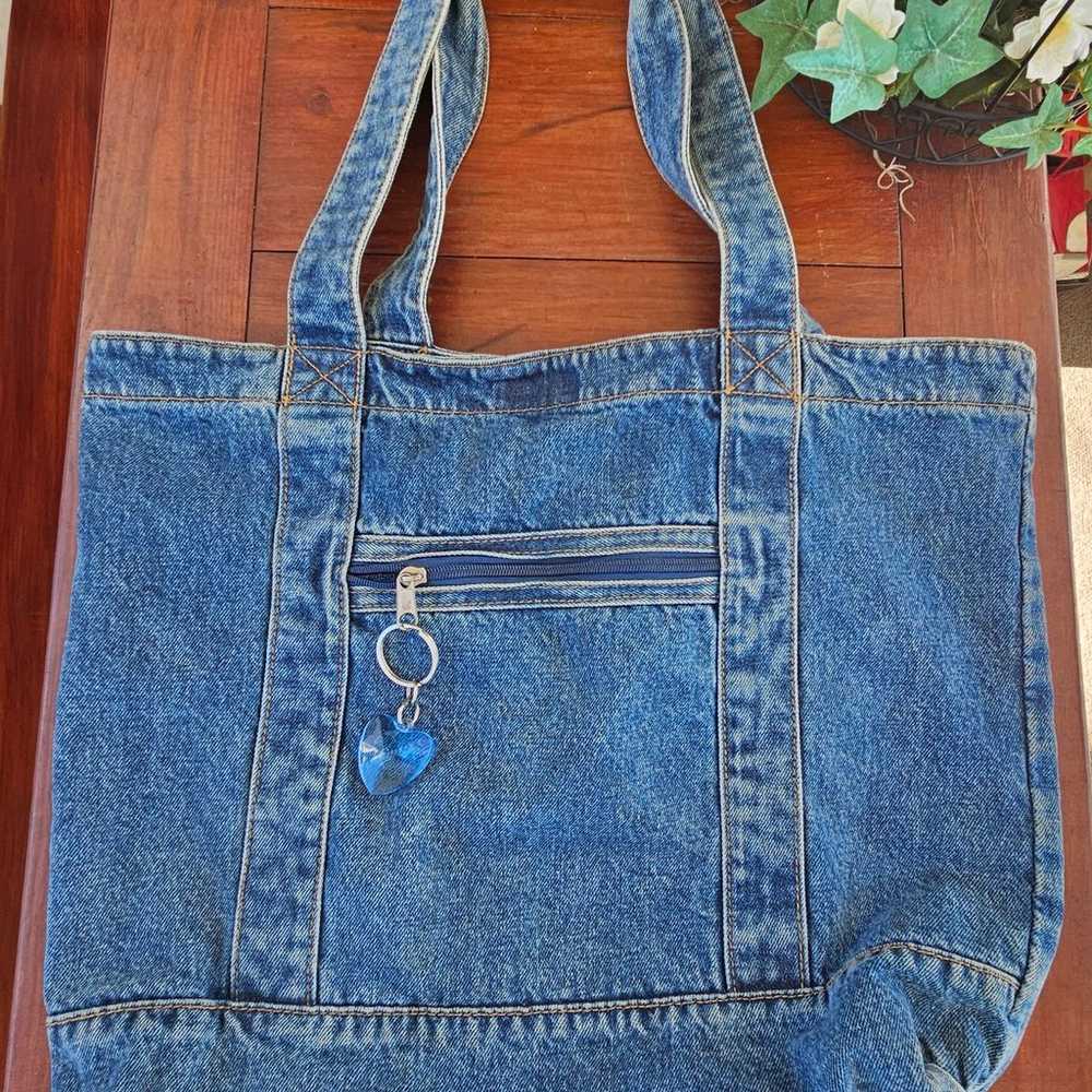 Blue Denim Bag Jean Hobo Shoulder Bag Vintage '80s - image 7