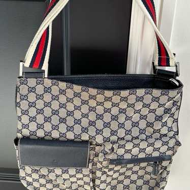 Gucci vintage  navy crossbody - image 1