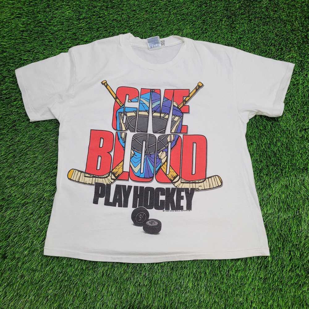 Hanes Vintage 1993 Hockey Shirt Large 21x25 Big-B… - image 1