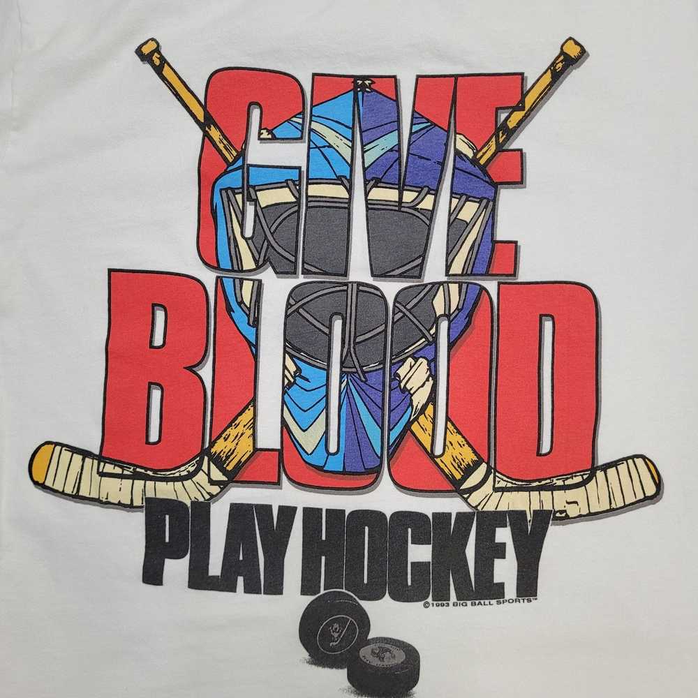 Hanes Vintage 1993 Hockey Shirt Large 21x25 Big-B… - image 3