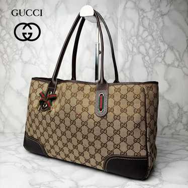 069 GUCCI Sherry Line Tote Bag Handbag Shoulder Ba