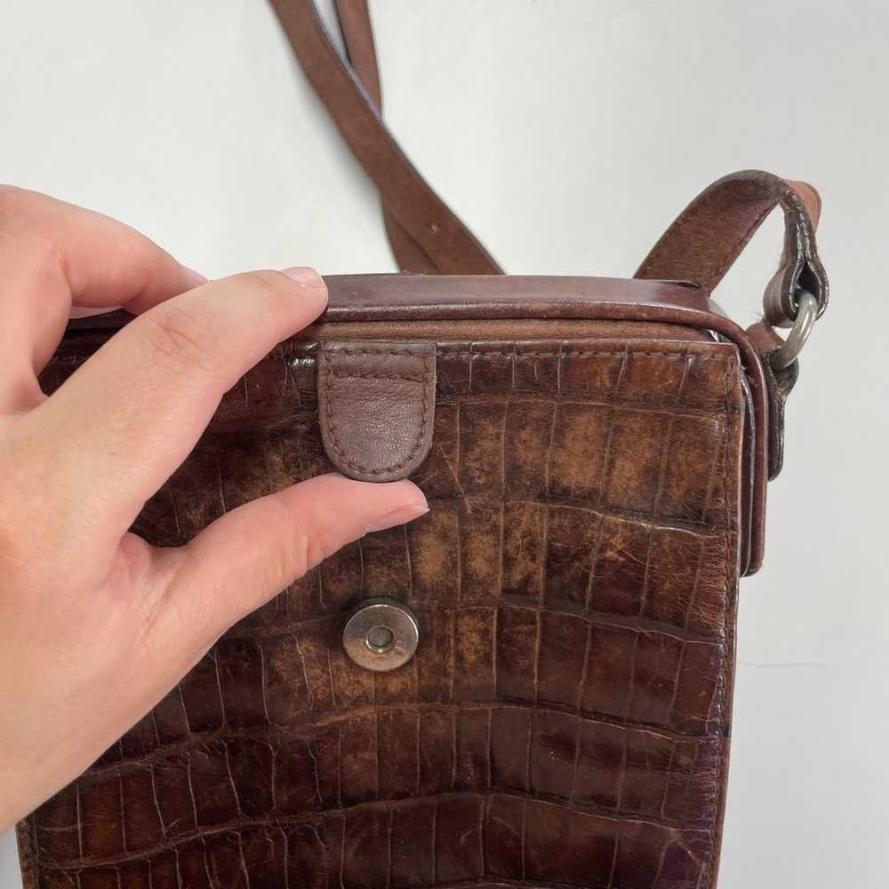 Fossil Purse Womens Brown Crocodile Embossed Leat… - image 10