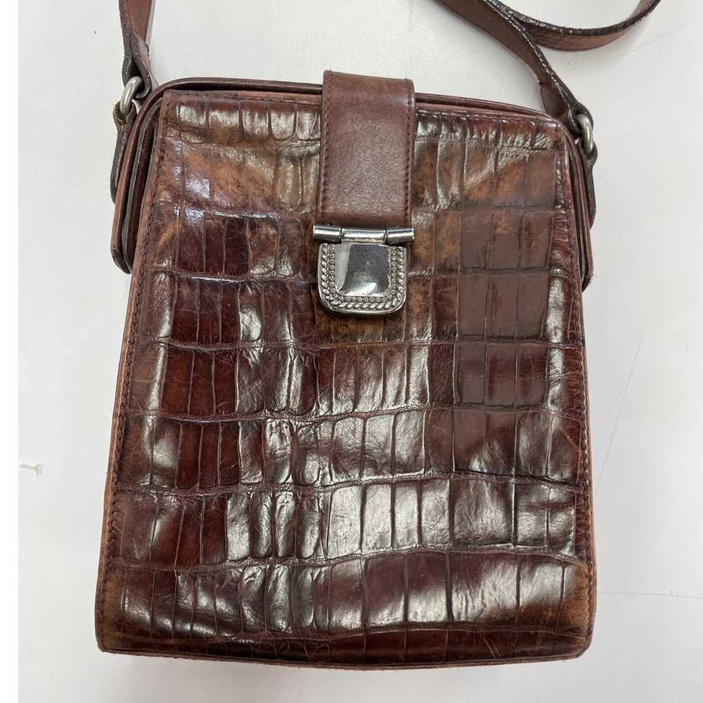 Fossil Purse Womens Brown Crocodile Embossed Leat… - image 4