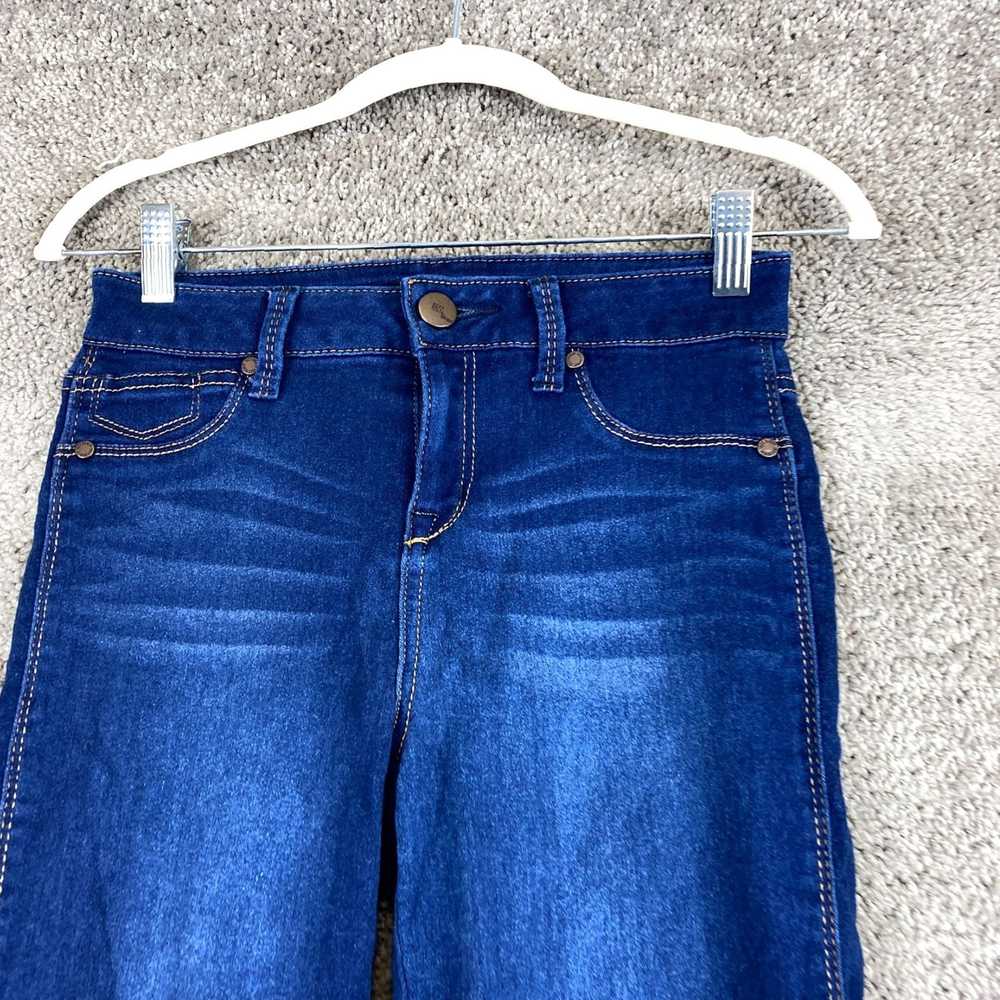 Vintage Women's Cropped 5 Pocket Whisker Faded Bl… - image 2