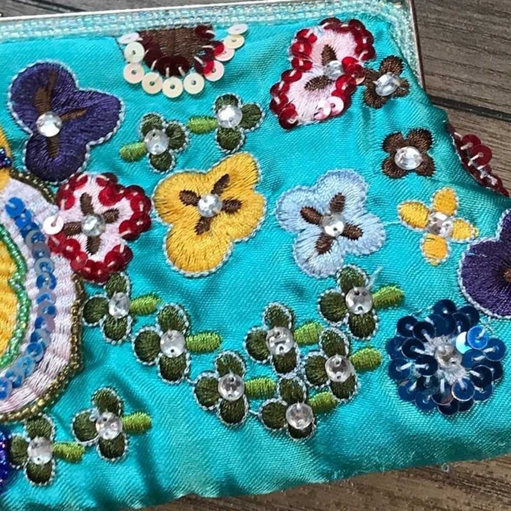 Vintage Chateau Embellished Clutch Handbag Crossb… - image 10