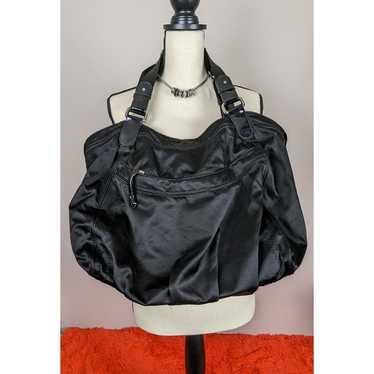 VTG Y2K Liz Claiborne Shiny Black Polyester Polyv… - image 1