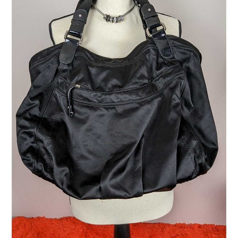 VTG Y2K Liz Claiborne Shiny Black Polyester Polyv… - image 2