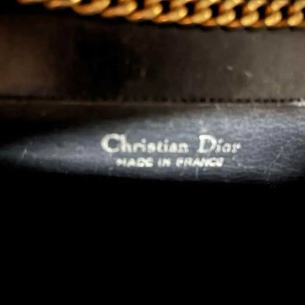 Vintage Dior Black Leather Chain Shoulder Bag. - image 4