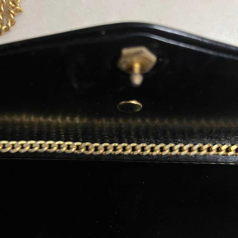 Vintage Dior Black Leather Chain Shoulder Bag. - image 6