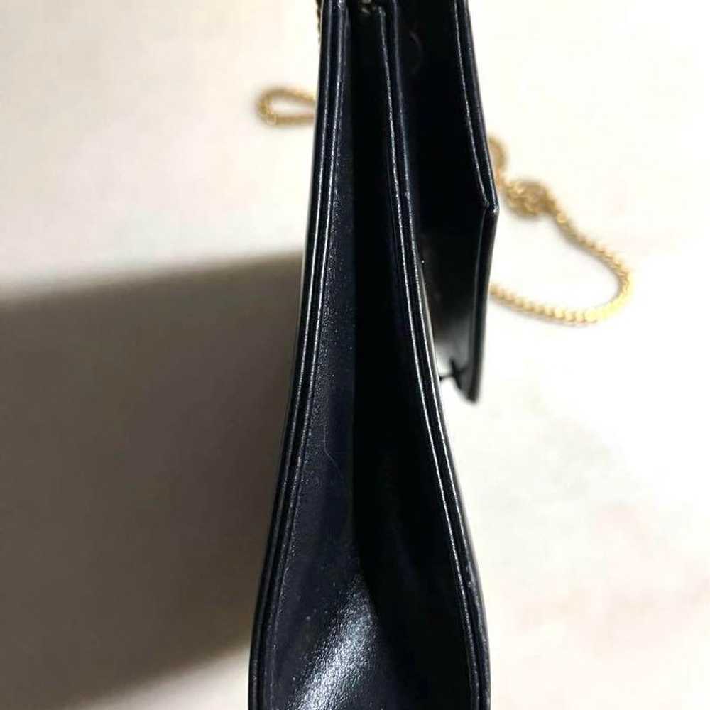 Vintage Dior Black Leather Chain Shoulder Bag. - image 8