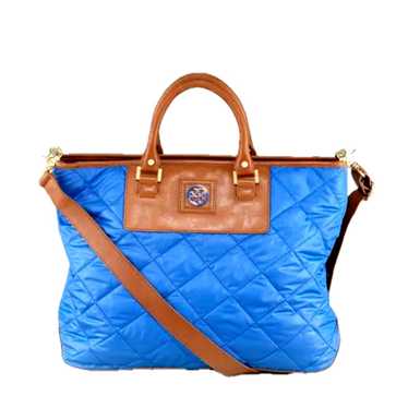 Tory Burch Large Royal Blue Quilted Tote Shoulder… - image 1