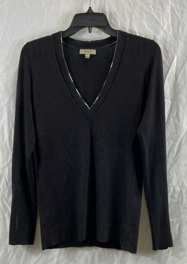 Burberry London Burberry Black V-Neck Sweater - Si