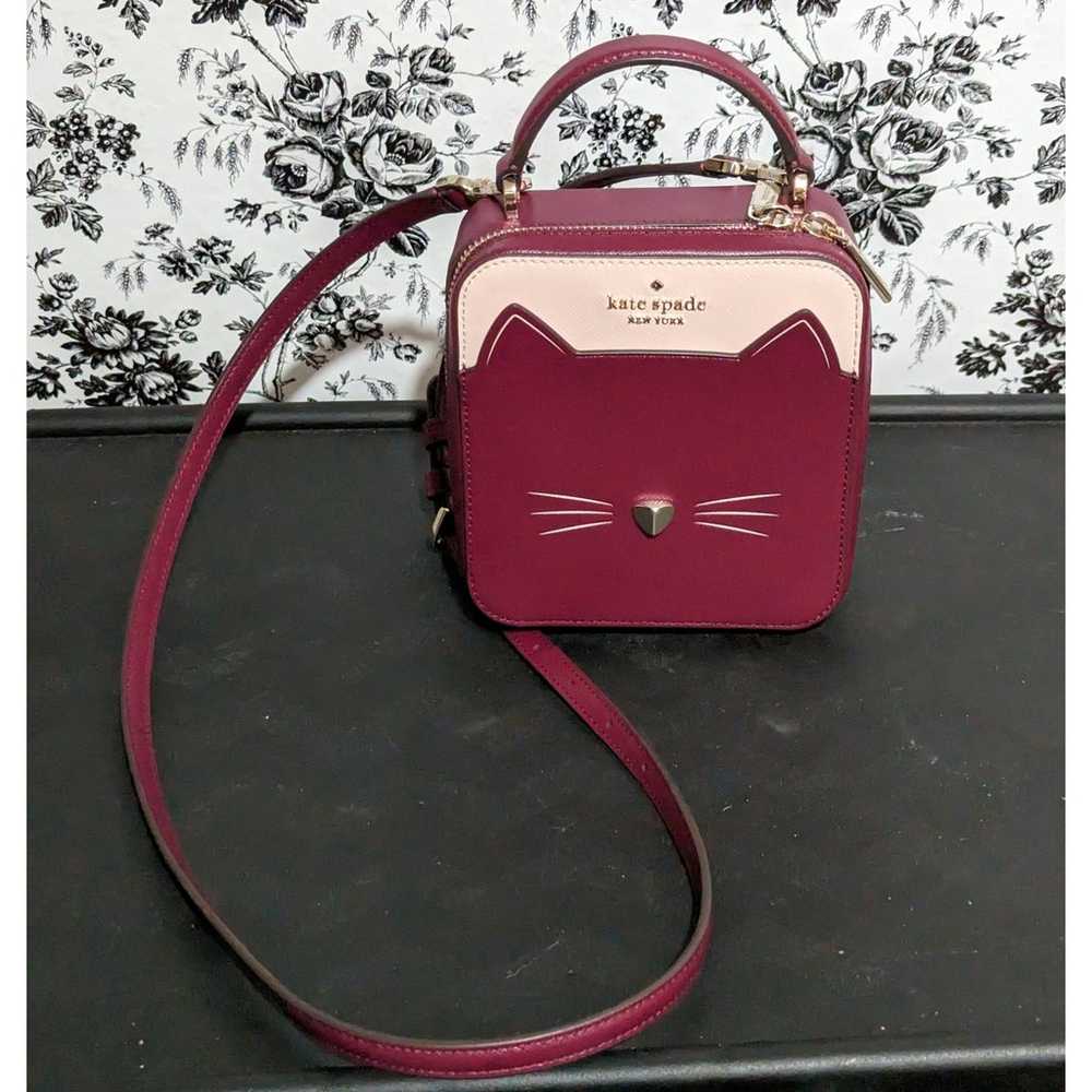 NWOT Kate Spade Daisy Vanity Meow Cat Leather Cro… - image 2