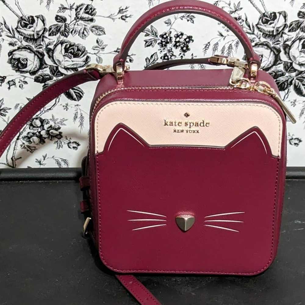 NWOT Kate Spade Daisy Vanity Meow Cat Leather Cro… - image 3