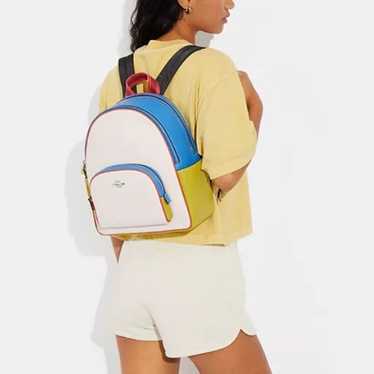 Mini Court good Backpack In Colorblock With Ski Speed Graphic