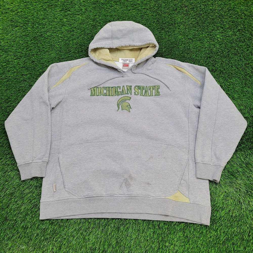 Nike Michigan State Hoodie XL 26x29 Gray Baggy - image 1