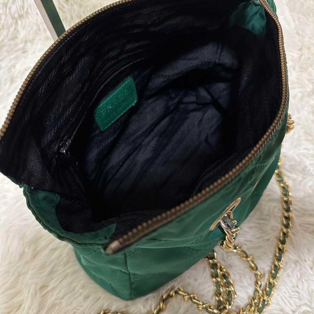 Prada brand new green chain shoulder bag in nylon… - image 12