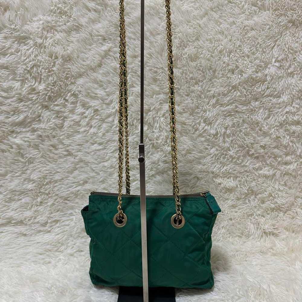 Prada brand new green chain shoulder bag in nylon… - image 8