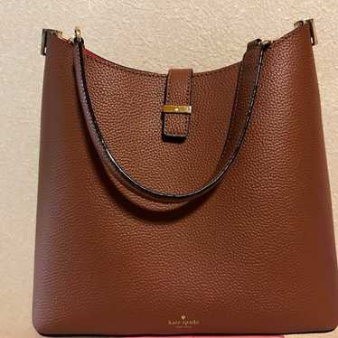 kate spade brown leather tote bag