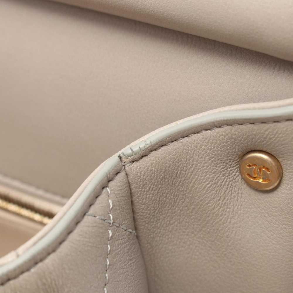 Chanel Single Flap Grey Leather Shoulder Bag (Pre… - image 10