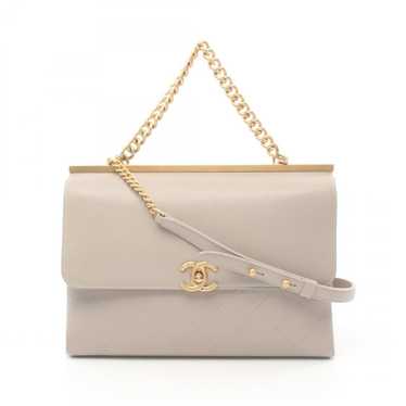 Chanel Single Flap Grey Leather Shoulder Bag (Pre… - image 1