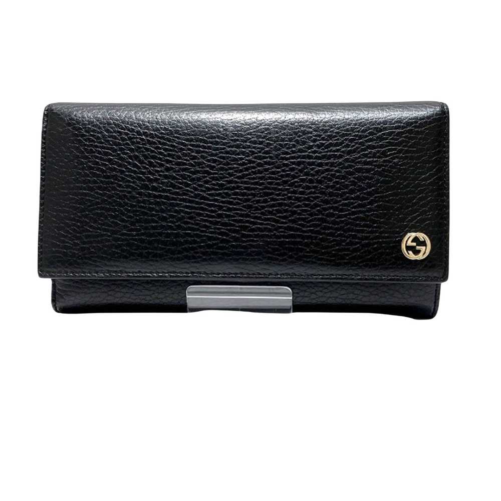 Gucci Interlocking G Black Leather Wallet (Pre-Ow… - image 1