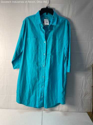 NWT Fresh Produce Women's Turquoise Oxford Shirt D