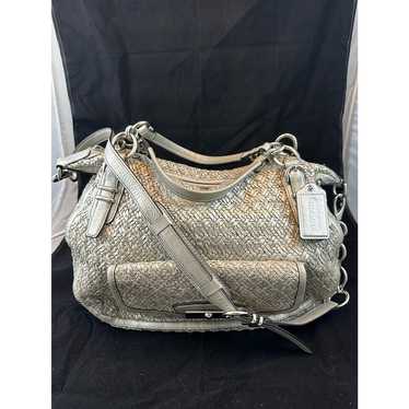 Coach Kristin Pinnacle Woven Leather Laila Satche… - image 1