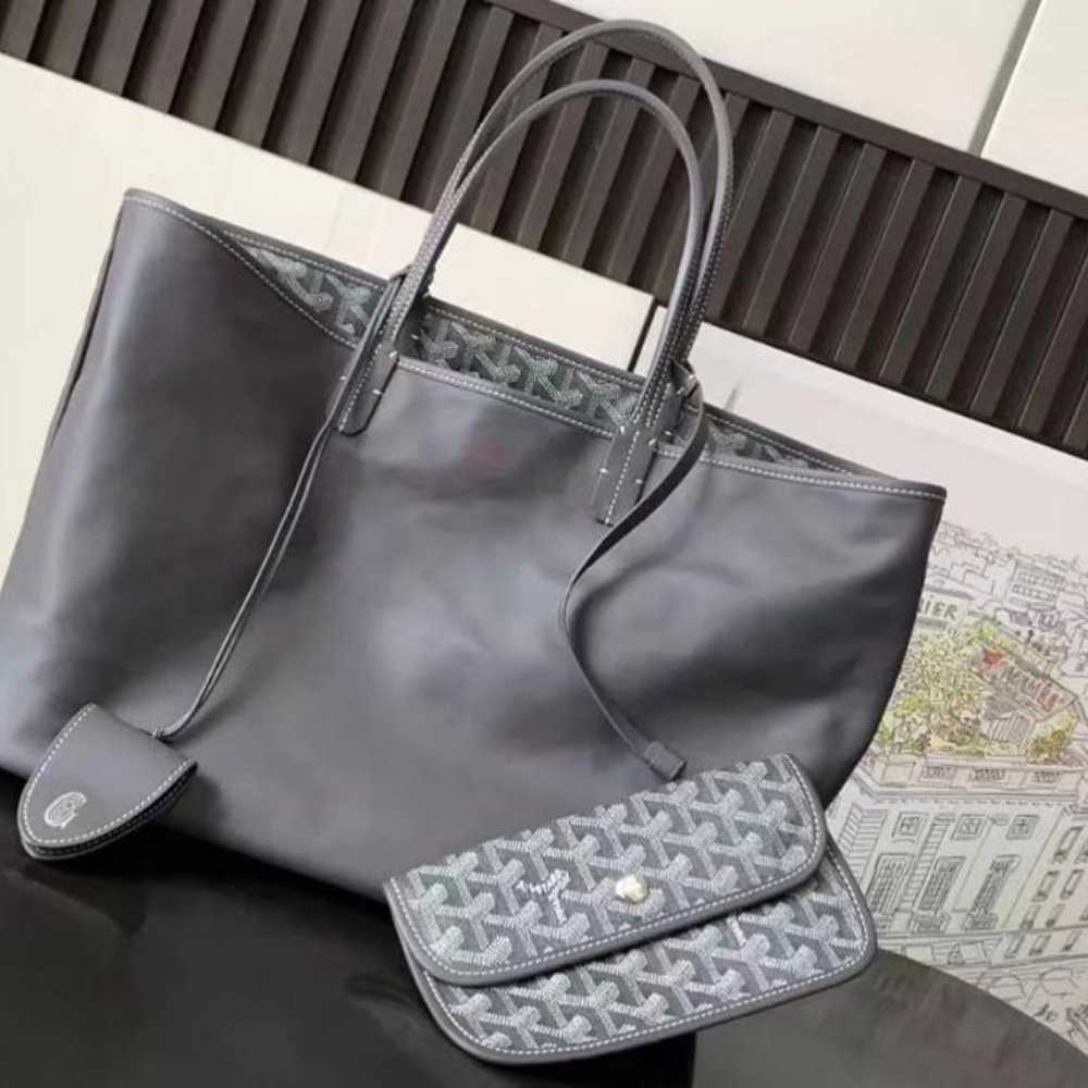 Goyard leather ladies tote bag gray. - image 2